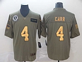 Nike Raiders 4 Derek Carr 2019 Olive Gold Salute To Service Limited Jersey,baseball caps,new era cap wholesale,wholesale hats